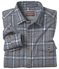 Johnston & Murphy Stretch Brushed Windowpane Long Sleeve Woven Shirt