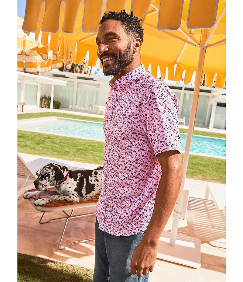Johnston & Murphy Sunglasses Print Short Sleeve Woven Shirt