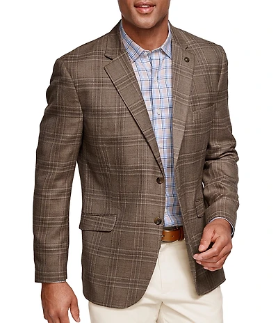 Johnston & Murphy Textured Dress Plaid Blazer