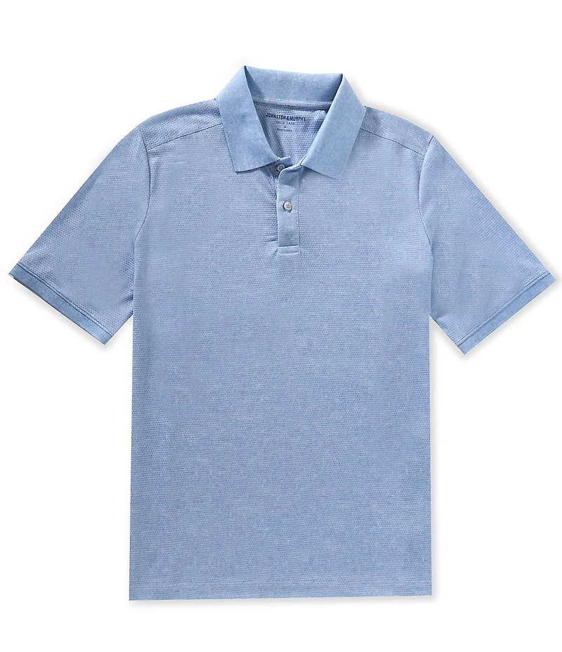 Johnston & Murphy Textured Print Short Sleeve Polo Shirt