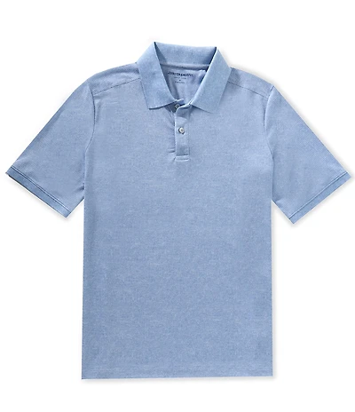 Johnston & Murphy Textured Print Short Sleeve Polo Shirt