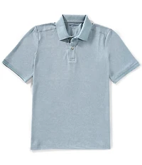 Johnston & Murphy Textured Print Short Sleeve Polo Shirt