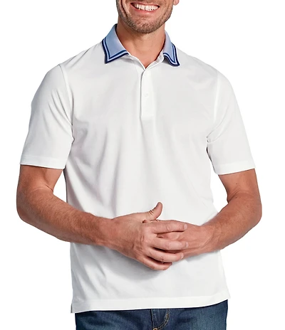 Johnston & Murphy Tipped Collar Short Sleeve Polo Shirt