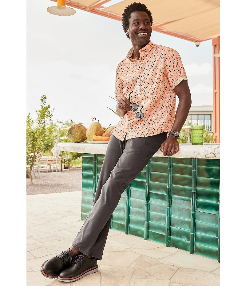 Johnston & Murphy Toucan Print Short Sleeve Woven Shirt