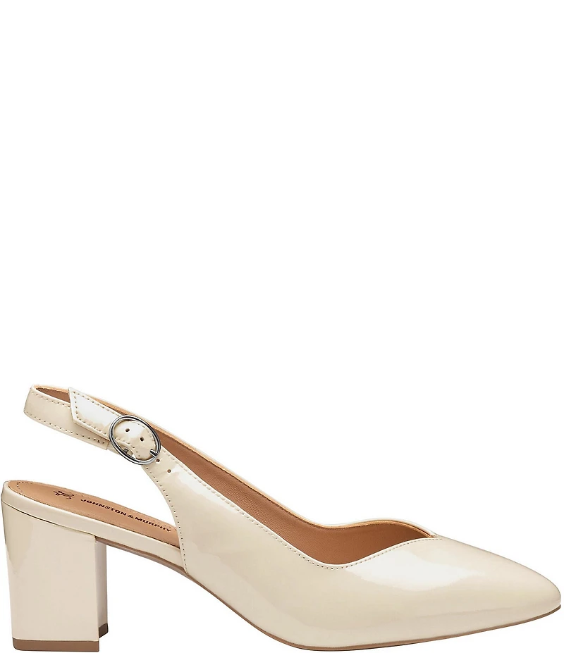 Johnston & Murphy Vicki Patent Leather Slingback Block Heel Pumps
