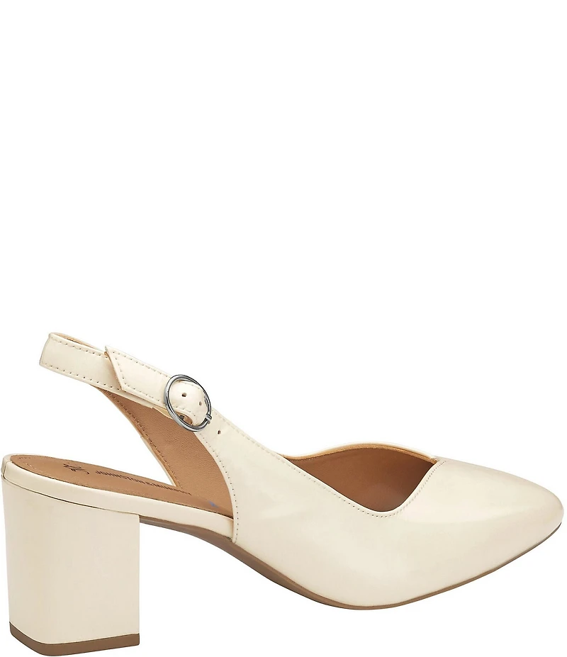 Johnston & Murphy Vicki Patent Leather Slingback Block Heel Pumps