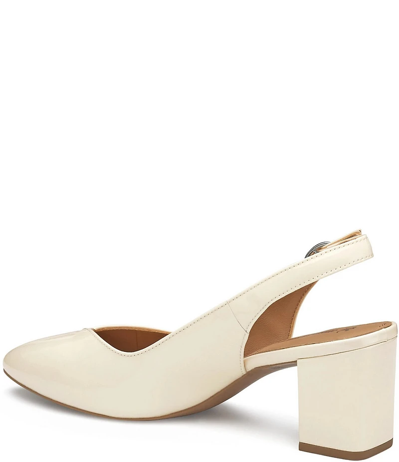 Johnston & Murphy Vicki Patent Leather Slingback Block Heel Pumps