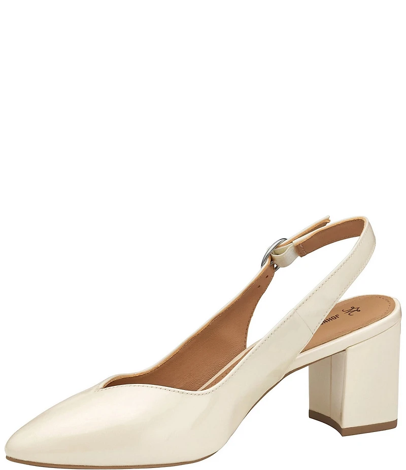 Johnston & Murphy Vicki Patent Leather Slingback Block Heel Pumps