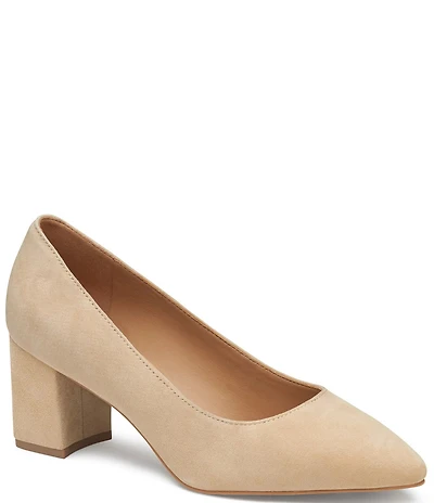 Johnston & Murphy Vicki Suede Block Heel Pumps