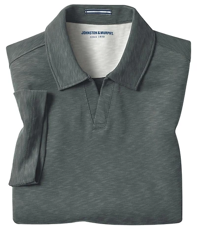 Johnston & Murphy Vintage Slub Short Sleeve Jonny Collar Polo Shirt