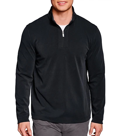 Johnston & Murphy Vintage Washed Solid Quarter-Zip Pullover