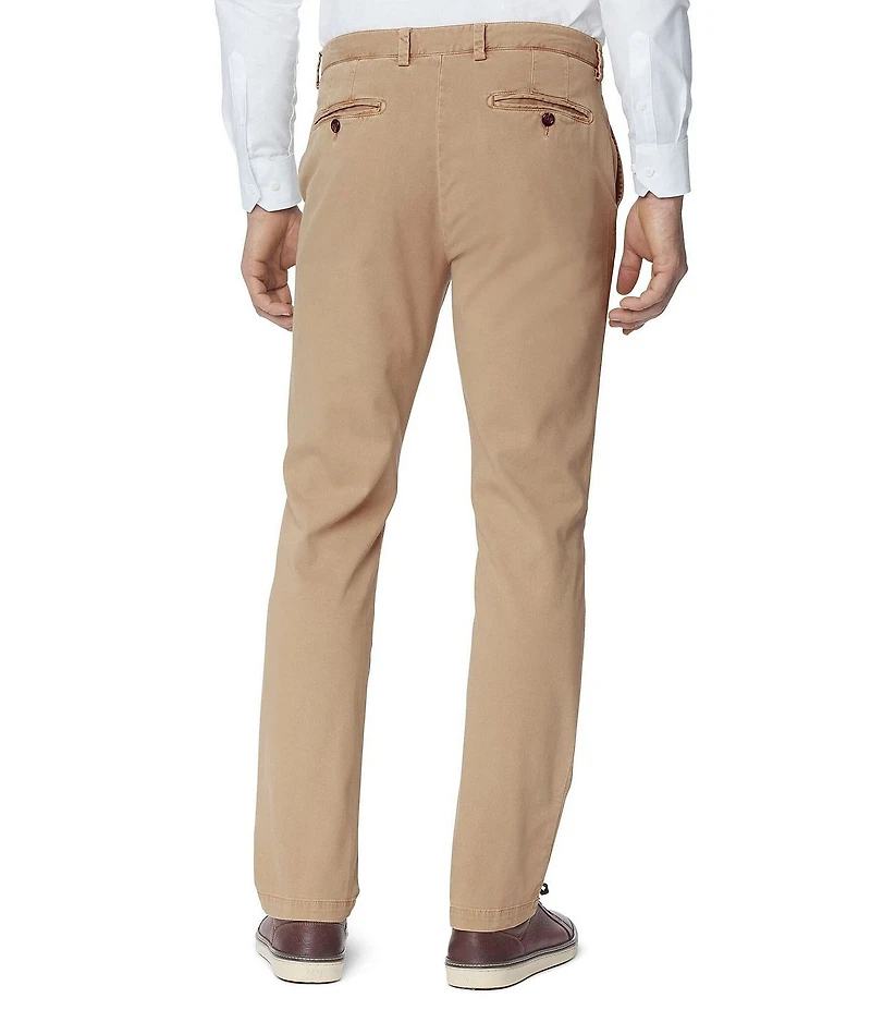 Johnston & Murphy Washed Straight Leg Flat Front Stretch Chino Pants