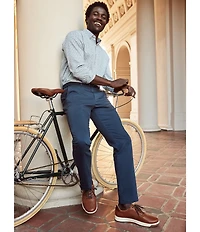 Johnston & Murphy Washed Straight Leg Flat Front Stretch Chino Pants