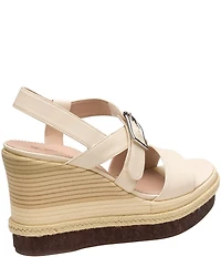 Johnston & Murphy Women's Addison Leather Asymmetrical Wedge Sandals