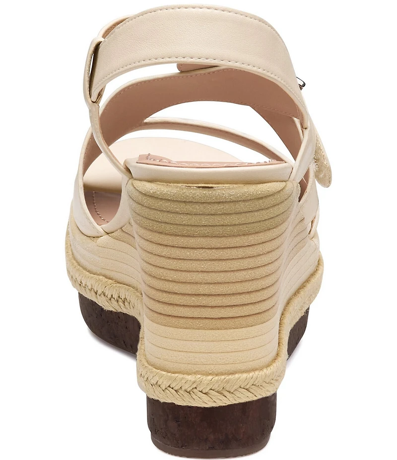 Johnston & Murphy Women's Addison Leather Asymmetrical Wedge Sandals
