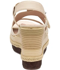 Johnston & Murphy Women's Addison Leather Asymmetrical Wedge Sandals