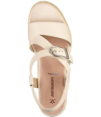 Johnston & Murphy Women's Addison Leather Asymmetrical Wedge Sandals