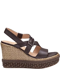 Johnston & Murphy Women's Addison Leather Asymmetrical Wedge Sandals