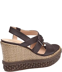 Johnston & Murphy Women's Addison Leather Asymmetrical Wedge Sandals