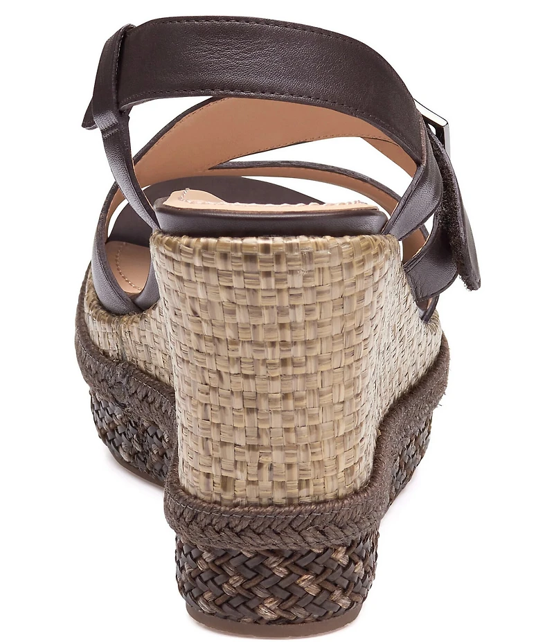 Johnston & Murphy Women's Addison Leather Asymmetrical Wedge Sandals