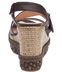 Johnston & Murphy Women's Addison Leather Asymmetrical Wedge Sandals