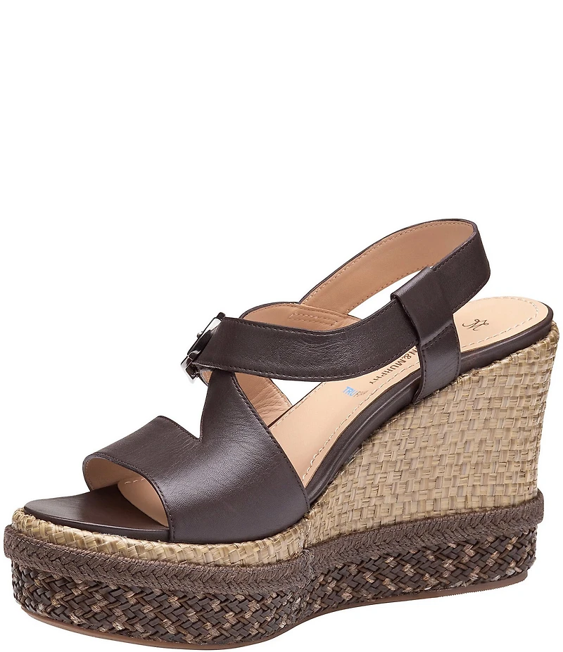 Johnston & Murphy Women's Addison Leather Asymmetrical Wedge Sandals
