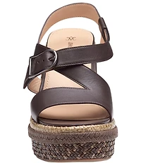 Johnston & Murphy Women's Addison Leather Asymmetrical Wedge Sandals