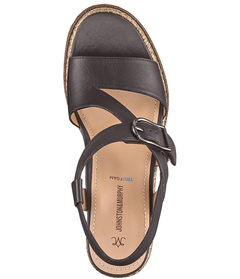 Johnston & Murphy Women's Addison Leather Asymmetrical Wedge Sandals