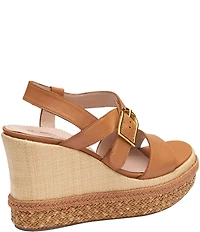 Johnston & Murphy Women's Addison Leather Asymmetrical Wedge Sandals