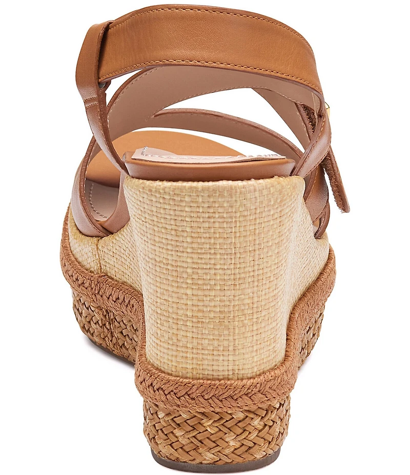 Johnston & Murphy Women's Addison Leather Asymmetrical Wedge Sandals