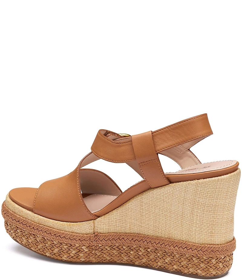 Johnston & Murphy Women's Addison Leather Asymmetrical Wedge Sandals