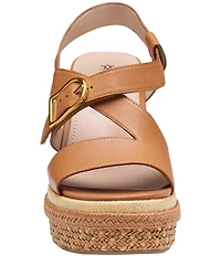 Johnston & Murphy Women's Addison Leather Asymmetrical Wedge Sandals