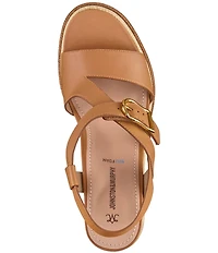 Johnston & Murphy Women's Addison Leather Asymmetrical Wedge Sandals