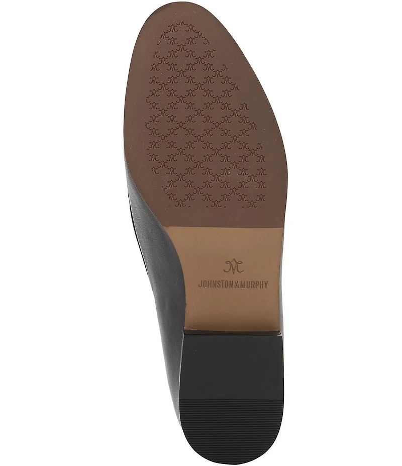 Johnston & Murphy Women's Ali Leather Leopard Print Calf Hair Bit Buckle Loafers