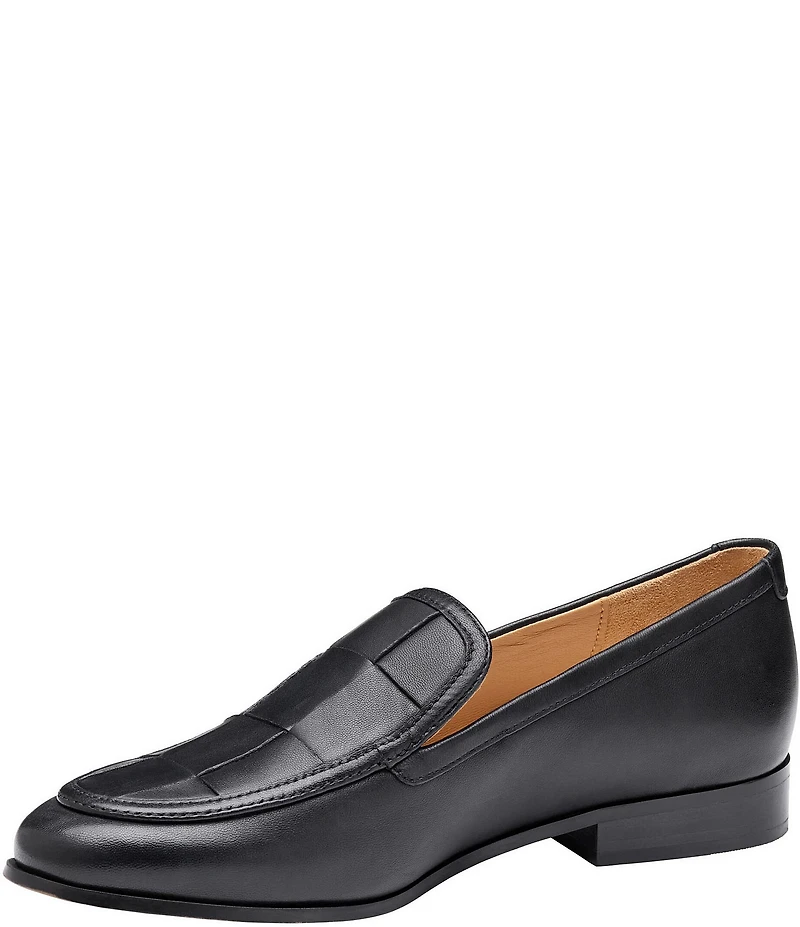 Johnston & Murphy Women's Ali Leather Woven Vamp Loafers