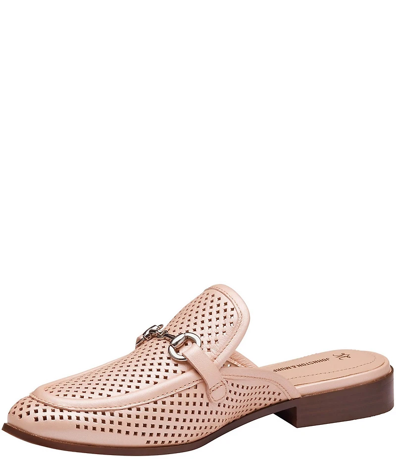 Johnston & Murphy Women's Ali Perforated Bit Buckle Loafer Mules