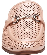 Johnston & Murphy Women's Ali Perforated Bit Buckle Loafer Mules