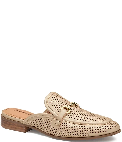 Johnston & Murphy Women's Ali Perforated Bit Buckle Loafer Mules