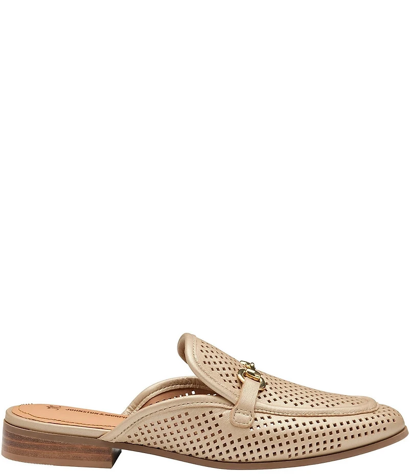 Johnston & Murphy Women's Ali Perforated Bit Buckle Loafer Mules