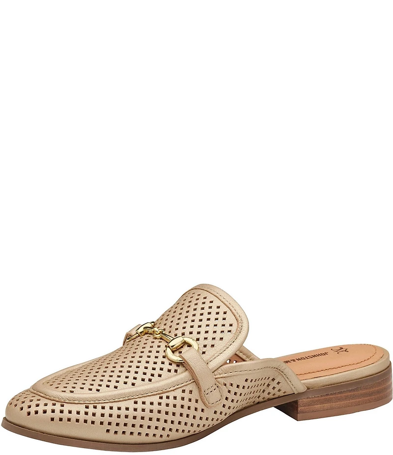 Johnston & Murphy Women's Ali Perforated Bit Buckle Loafer Mules