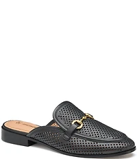 Johnston & Murphy Women's Ali Perforated Bit Buckle Loafer Mules