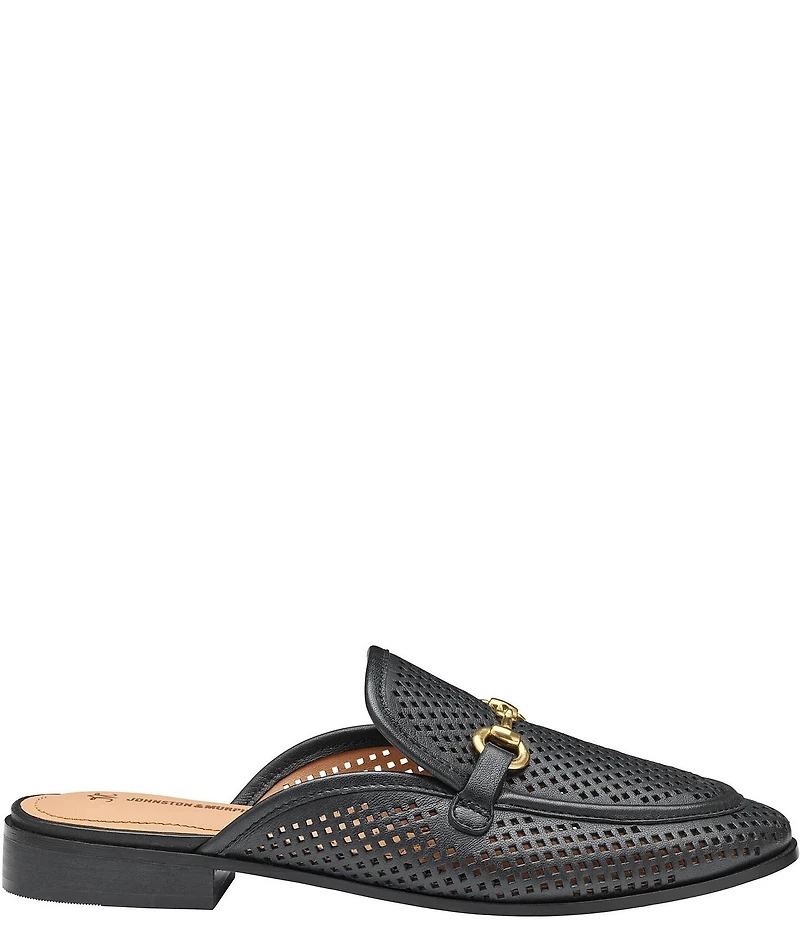 Johnston & Murphy Women's Ali Perforated Bit Buckle Loafer Mules