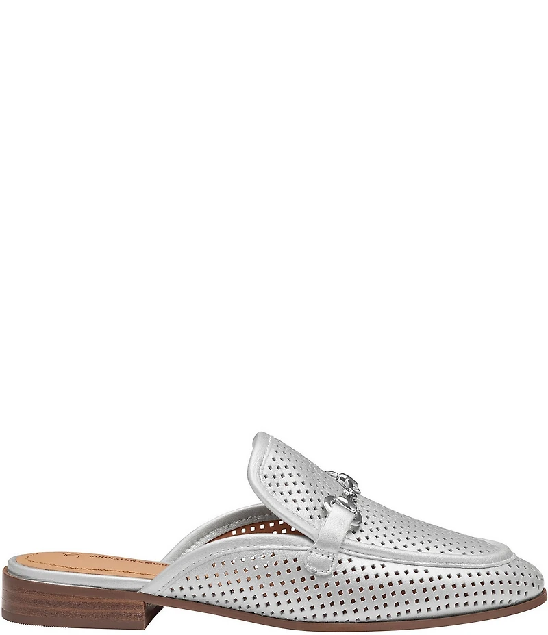 Johnston & Murphy Women's Ali Perforated Bit Buckle Loafer Mules