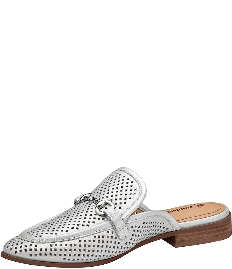 Johnston & Murphy Women's Ali Perforated Bit Buckle Loafer Mules