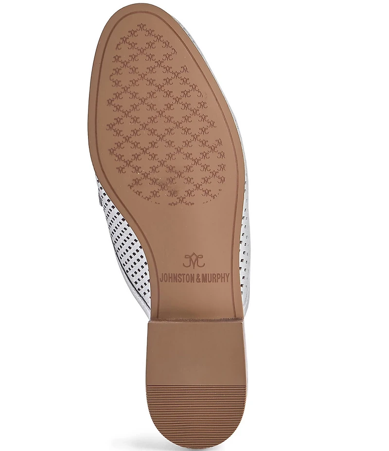 Johnston & Murphy Women's Ali Perforated Bit Buckle Loafer Mules