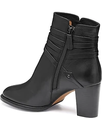 Johnston & Murphy Women's Amy Leather Belt Strap Hardware Booties