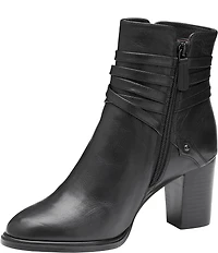 Johnston & Murphy Women's Amy Leather Belt Strap Hardware Booties