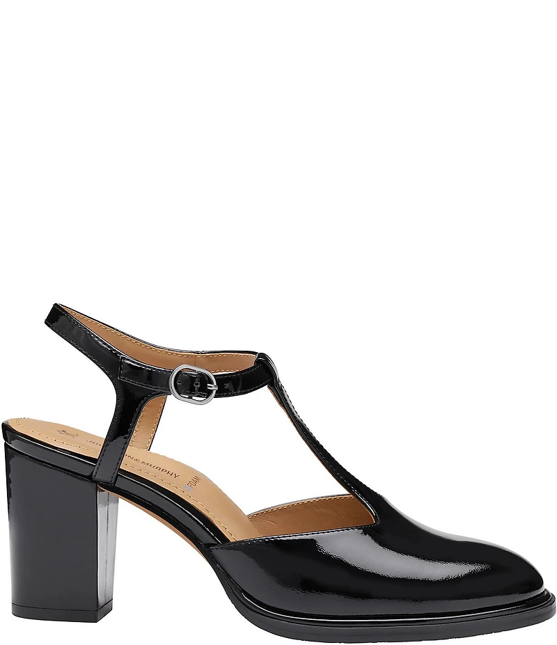 Johnston & Murphy Women's Amy Patent Leather T-Strap Mary Jane Pumps