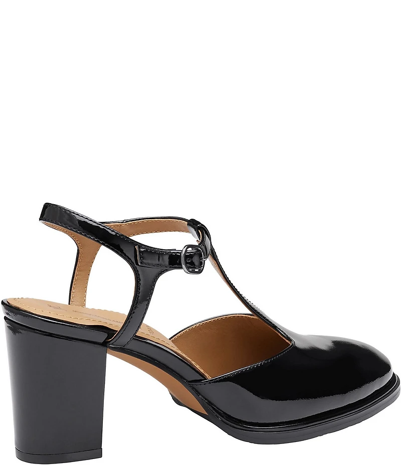 Johnston & Murphy Women's Amy Patent Leather T-Strap Mary Jane Pumps