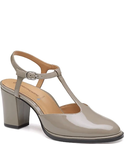 Johnston & Murphy Women's Amy Patent Leather T-Strap Mary Jane Pumps